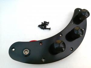BASS GUITAR CONTROL PLATE 3 POTS BLACK LOADED MUSIC MASTER